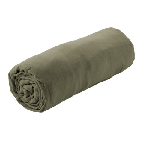 OUREA - Drap Housse 160x200cm Gaze de Coton Romarin (1/3)