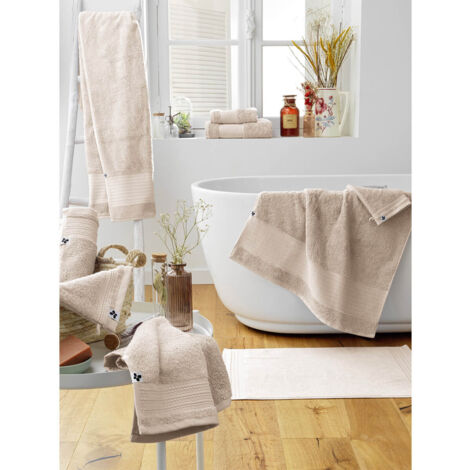 Serviette De Toilette Mathilde M - Style Parisien Douce Arabesque Prune 30x50cm
