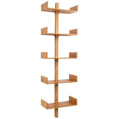 BALANCE - Etagère Murale 5 Niveaux en Bambou (1/5)