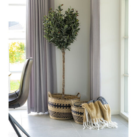 GreenBrokers A1188-02 Lot De 2 Paniers Ronds En Fibre De Coco