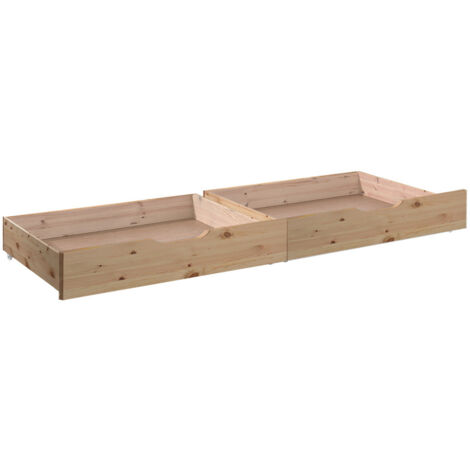 MARTIN - Lot de 2 Tiroirs de lit Naturel pour Lits Superposés 2 places (1/3)
