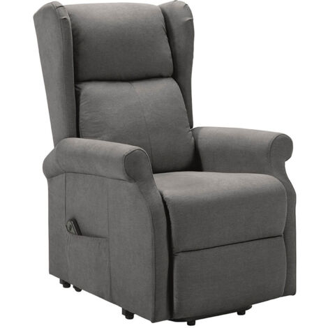 ANDORA - Fauteuil Relax Releveur Electrique Tissu Gris Foncé (1/5)