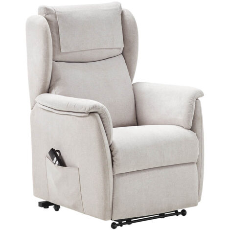 ORENSE - Fauteuil Relax Electrique Releveur Tissu Gris Clair (1/5)