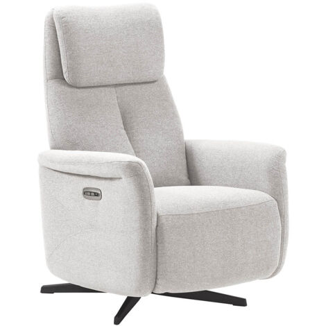 GANDIA - Fauteuil Relax Electrique Tissu Gris Perle (1/5)