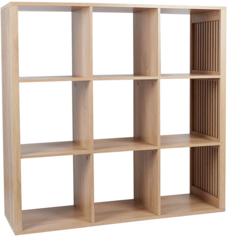 PAJAN - Rangement 9 Cases Effet Bois avec Tasseaux (1/5)