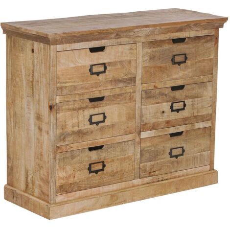 VALMON - Commode en Manguier 6 Tiroirs (1/4)