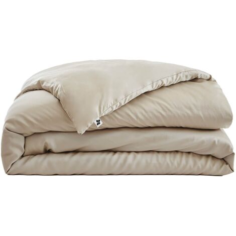 DALIA - Housse de Couette 240x220cm 100 % Viscose de Bambou Pampa (1/5)