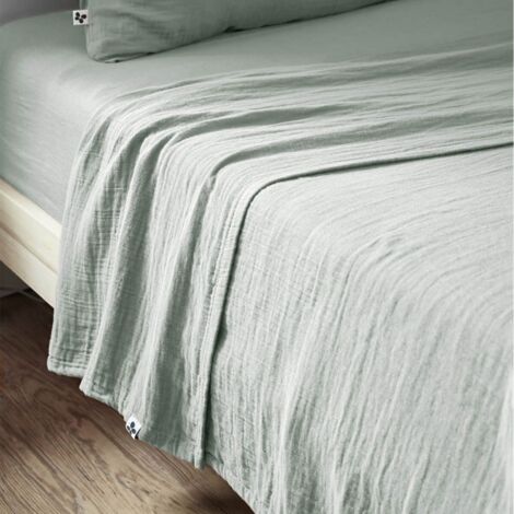 OUREA - Drap Plat 270x300cm Gaze de Coton Eucalyptus (1/2)