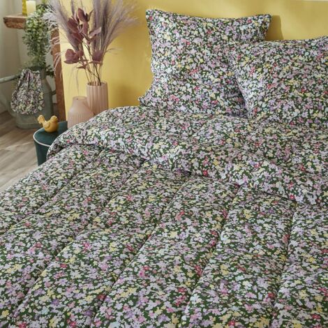 ISIA - Couette Imprimée Floral 260 x 240 cm + 2 Taies d'oreiller 60x60 cm (1/5)