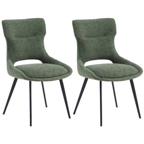 AMANDA - Lot de 2 Chaises Tissu Coloris Vert (1/5)
