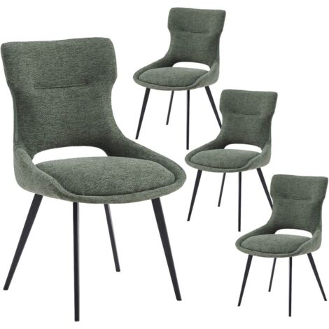 AMANDA - Lot de 4 Chaises Tissu Coloris Vert (1/5)