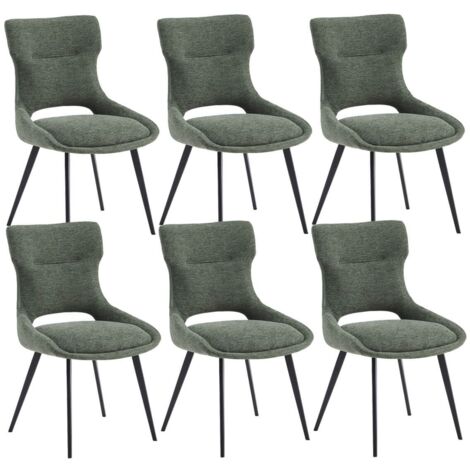 AMANDA - Lot de 6 Chaises Tissu Coloris Vert (1/5)