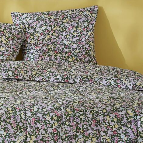 ISIA - Couette Imprimée Floral 140x200 cm + 1 Taie d'oreiller 60x60 cm (1/4)