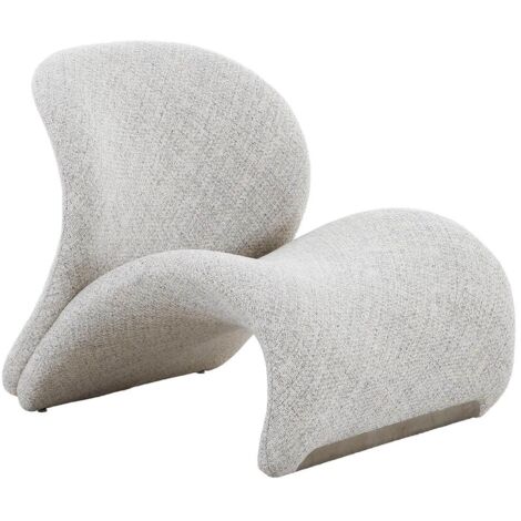 ALFREDO - Fauteuil Tissu Maille Chniée Gris Clair (1/5)