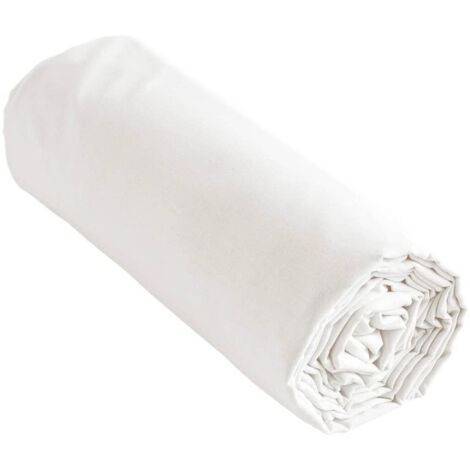 SAMIA - Drap Housse 90x200cm Coton Coloris Coco (1/3)