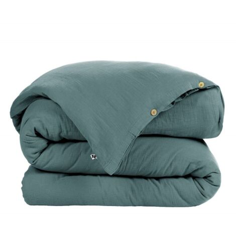 OUREA - Housse de Couette 240x240cm Gaze de Coton Canard (1/2)