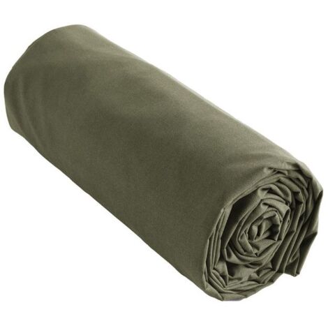 SAMIA - Drap Housse 140x200cm Coton Coloris Romarin (1/3)