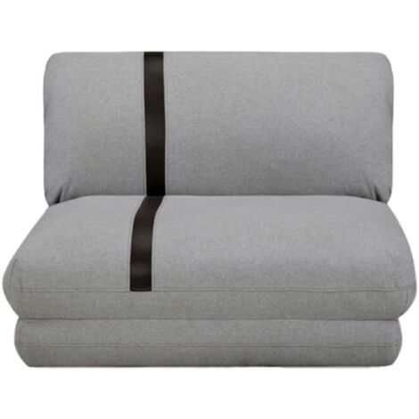 BASILUS - Chauffeuse Convertible Multipositions Tissu Gris Chiné avec bande Noire (1/5)
