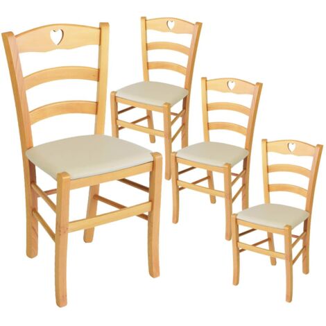 NAPLES - Lot de 4 Chaises Naturelles et Assises en PVC Ivoire (1/3)