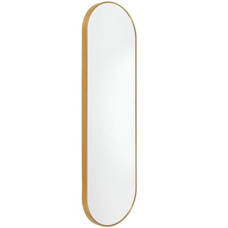 Altobuy – Miroir doré ovale 30x100 cm – Cadre en polypropylène – Surface réfléchissante nette – Pour agrandir visuellement vos pièces (1/5)