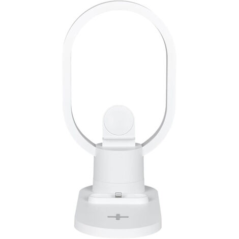 Lampe LED Blanche en Anneau avec Station de Charge 3-en-1 Intégrée (1/5)