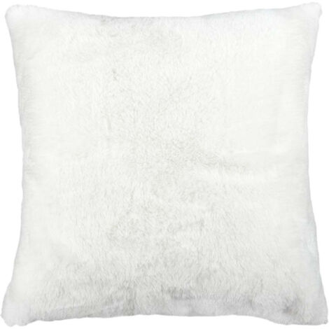 Coussin Ultra Doux 40x40cm Imitation Fourrure Blanche (1/3)
