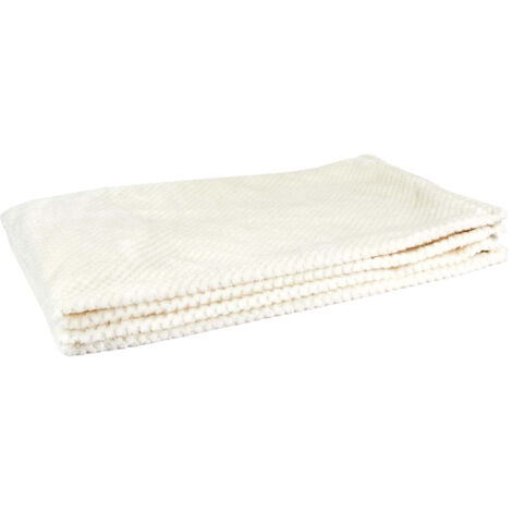Plaid Ultra Doux 120x150cm Nid d'Abeille Crème (1/5)