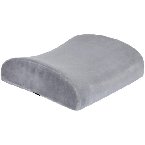 Coussin Lombaire à Mémoire de Forme Gris pour Fauteuil et Siège avec Sangle (1/4)