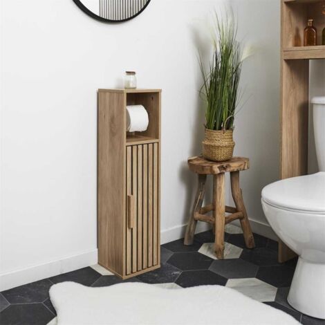 Dérouleur Papier Toilette En Bois Rustique - Fixation Murale Par Vis - Salle De Bain