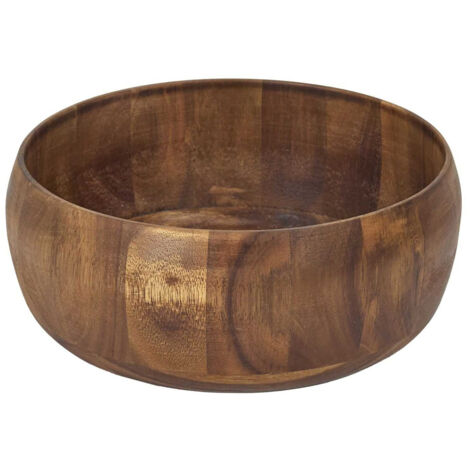 Bol En Bois D'acacia Massif VIFERR - 13x7 Cm, Naturel, Pour Salade, Soupe, Snacks, Décoration