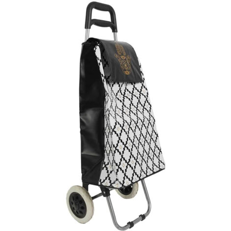 Chariot Shopping en PVC Noir Impression "Main de Fatima"