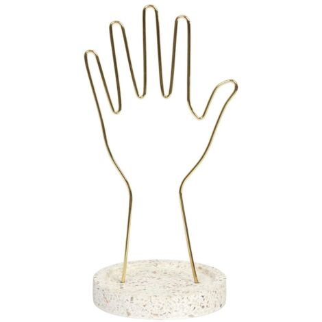 Porte-Bijoux Main en Métal avec Support Terrazzo (1/5)