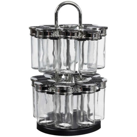 Carrousel à Epices 2 Etages avec 16 Pots en Verre (1/2)