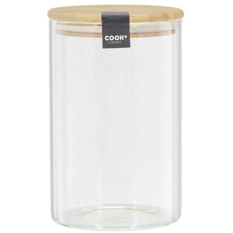 Bocal de Conservation 1L en Verre Couvercle Bambou (1/4)