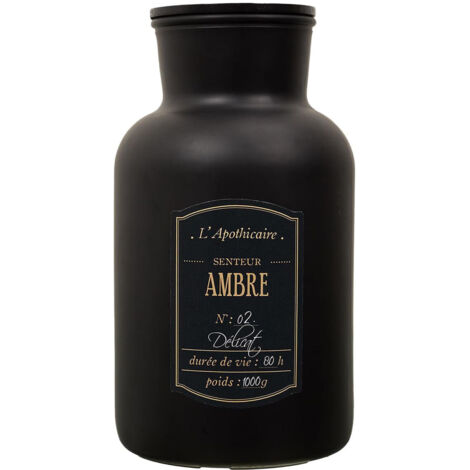 Bougie Parfumée Flacon Noir Mat Senteur Ambre (1/4)