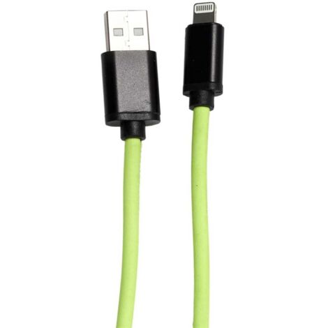 Câble charge rapide 2A type compatible iPhone / iPad / iPod phosphorescent 2 mètres (1/3)