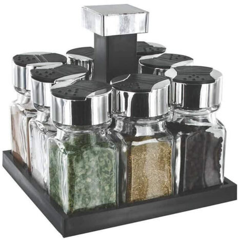 Présentoir à Epices avec 8 Pots en Verre (1/2)