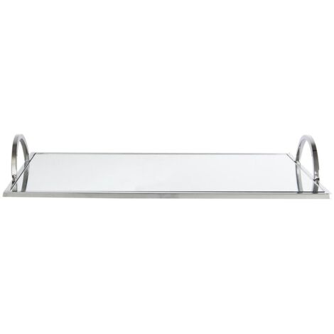 Plateau Miroir Argenté 35x20cm (1/2)