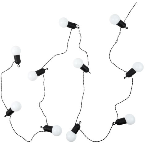 Guirlande Lumineuse d'Extérieur 10 Ampoules LED Blanches Eclairage Blanc Chaud (1/3)