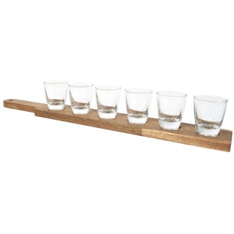 Lot de 6 shooters avec planche en acacia - WALEN (1/5)