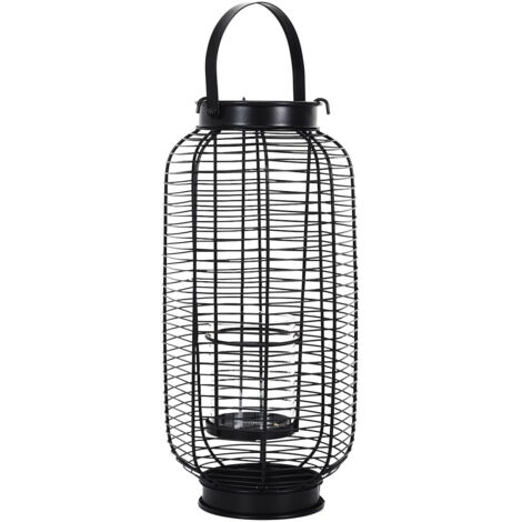 Lanterne en Métal Filaire Noir H42,5cm (1/5)