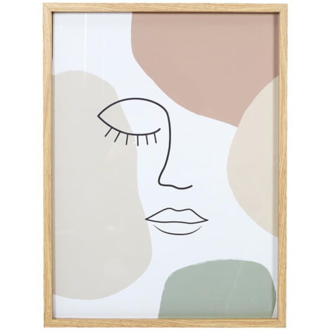 Tableau de Décoration Murale 45x60cm Pastel Visage Abstrait (1/4)