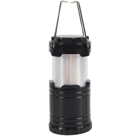 Lanterne à pile en plastique à effet flamme et LED blanche à suspendre ou à poser (1/5)