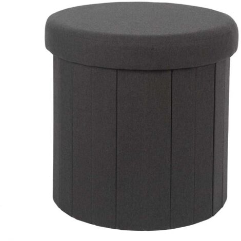 Pouf Coffre Pliable Noir 38x38 cm (1/4)