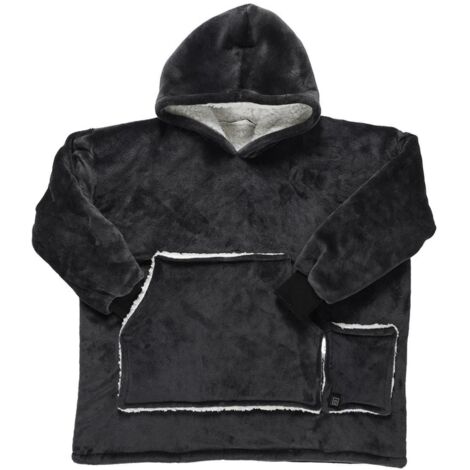 Sweat Plaid Chauffant Gris avec Chauffage USB, Ultra-Doux