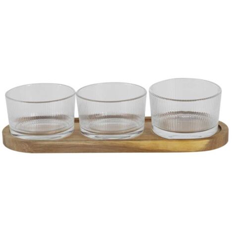 Set Apéritif Acacia avec 3 Coupelles en Verre (1/2)