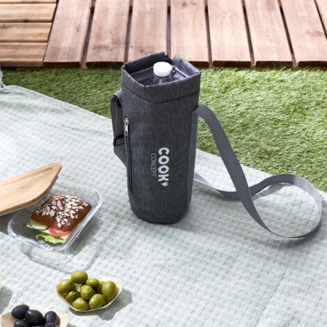 2 Pièces Porte Gourde Isotherme 1.5L - Sac Bouteille Rose + Noir Avec Bandoulière Réglable