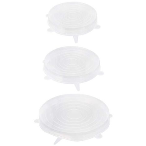 Lot De 5 Couvercles En Silicone Réutilisables Anti-Poussière Gris