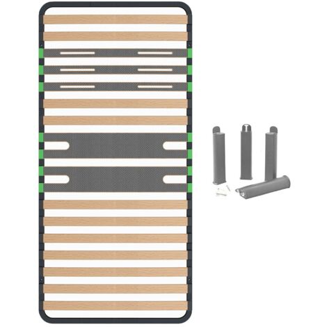 Sommier 90x190 Cm à Lattes Noire – Avec Espace De Rangement Dessous, Acier/bois