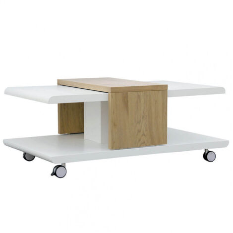 JODOK - Table Basse Blanche et Bois (1/5)